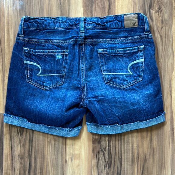 American Eagle Outfitters Blue Jean Shorts Distressed - Picture 6 of 7